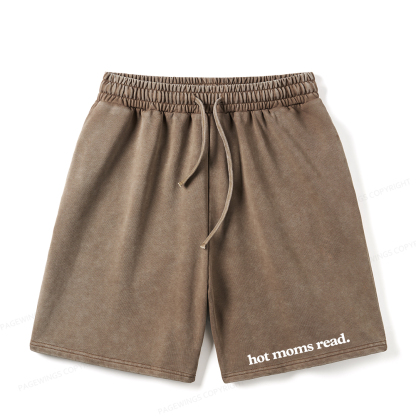 Pagewings Hot Moms Read Unisex Washed Shorts