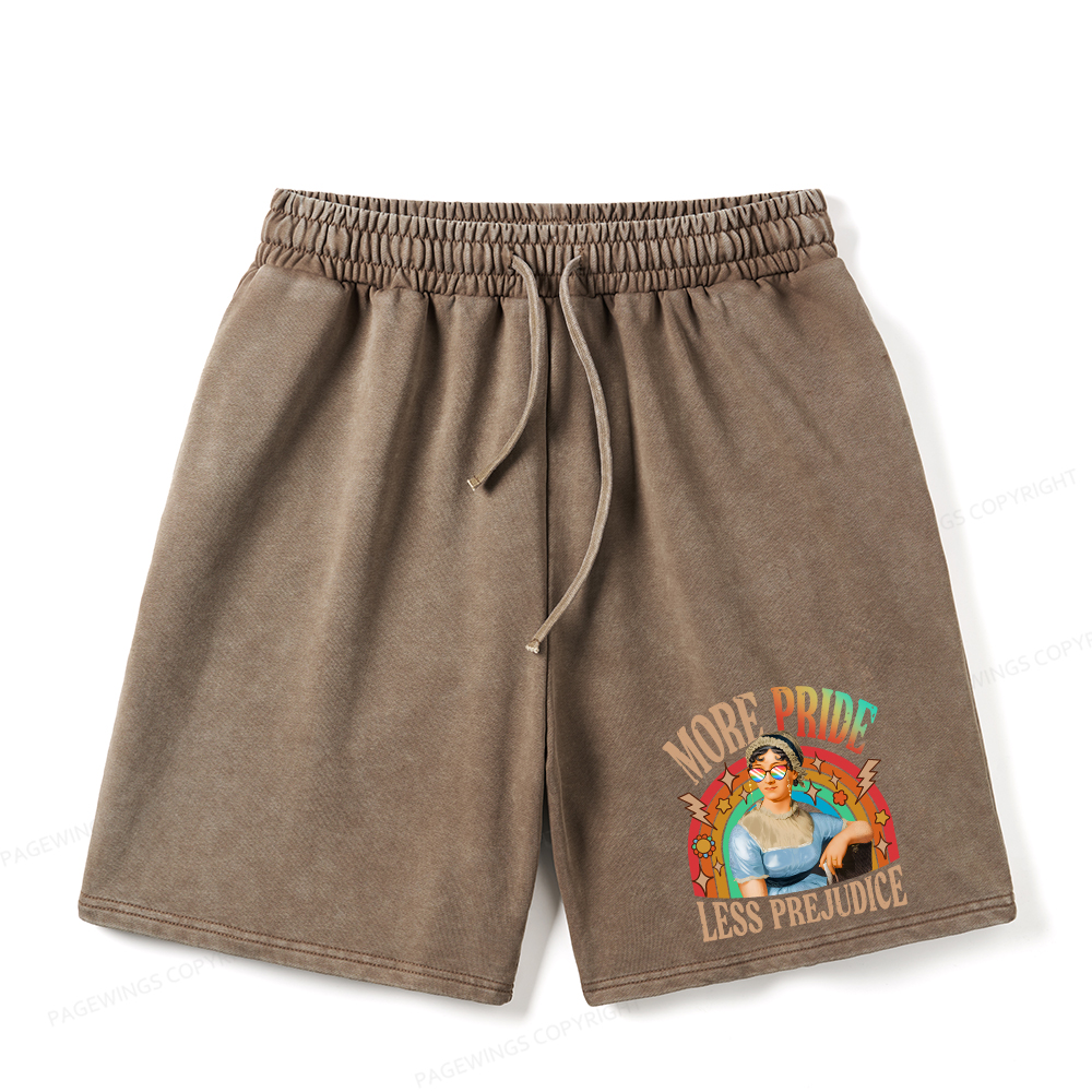 Pagewings More Pride Less Prejudice Unisex Washed Shorts