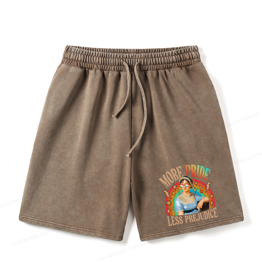 Pagewings More Pride Less Prejudice Unisex Washed Shorts