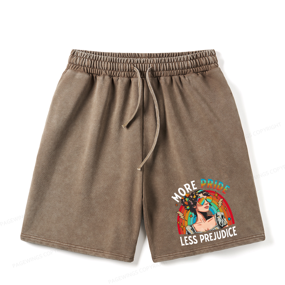 Pagewings More Pride Less Prejudice Unisex Washed Shorts