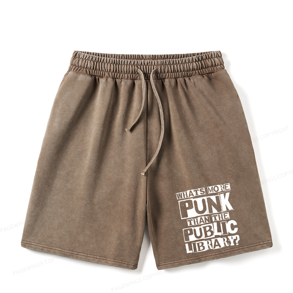 Pagewings What‘s More Punk Than the Public Library Unisex Washed Shorts