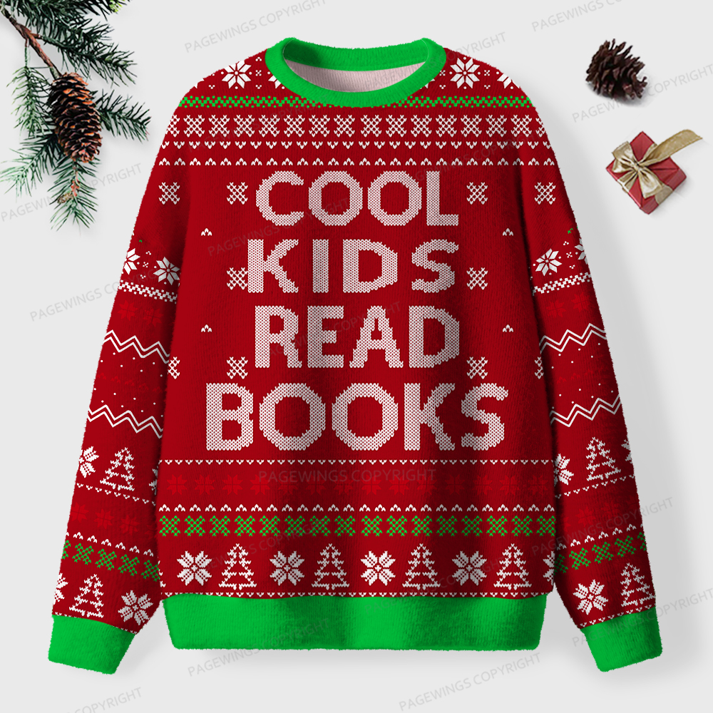 Pagewings Cool Kids Read Books Unisex Ugly Sweatshirt