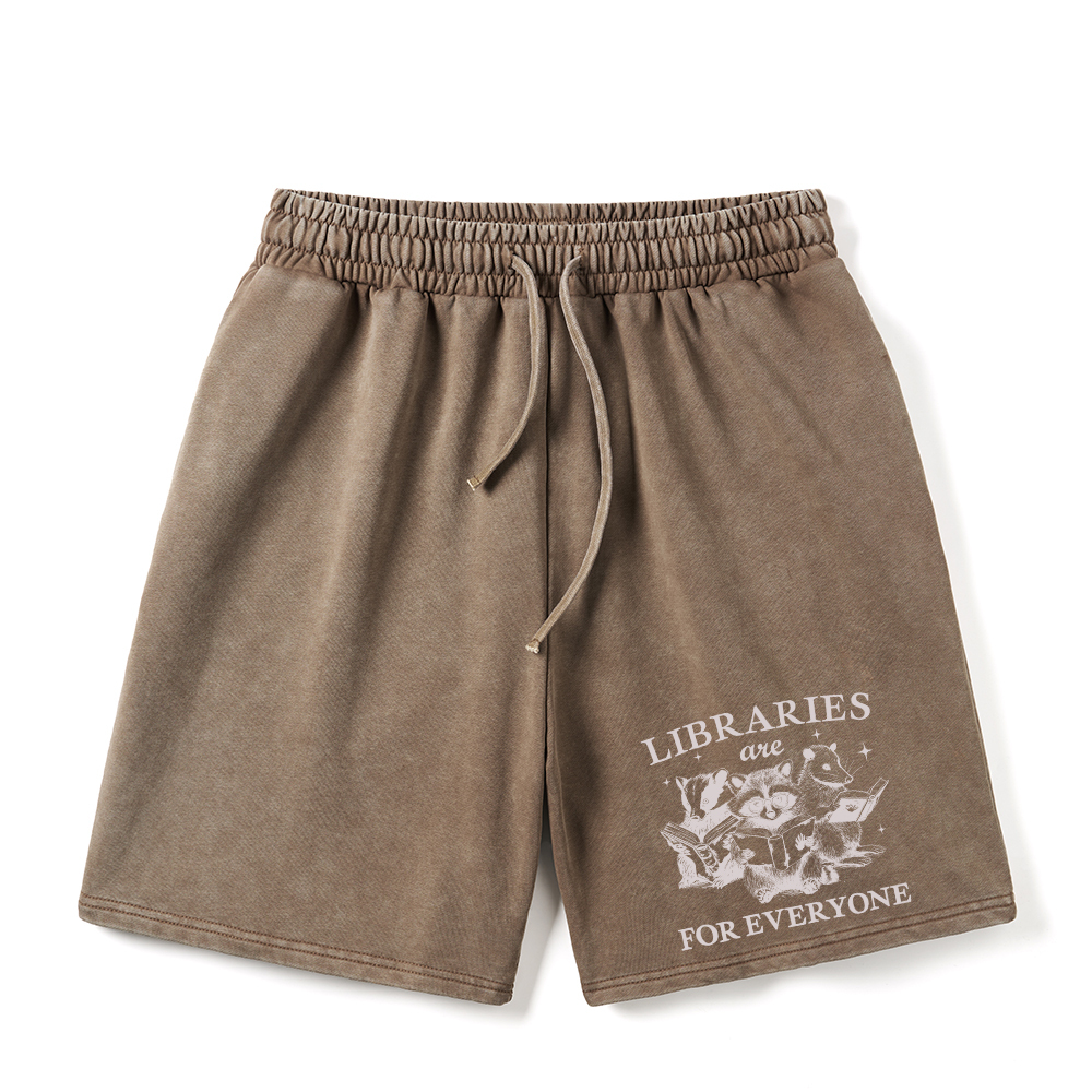 Pagewings Libraries Are For Everyone Unisex Washed Shorts