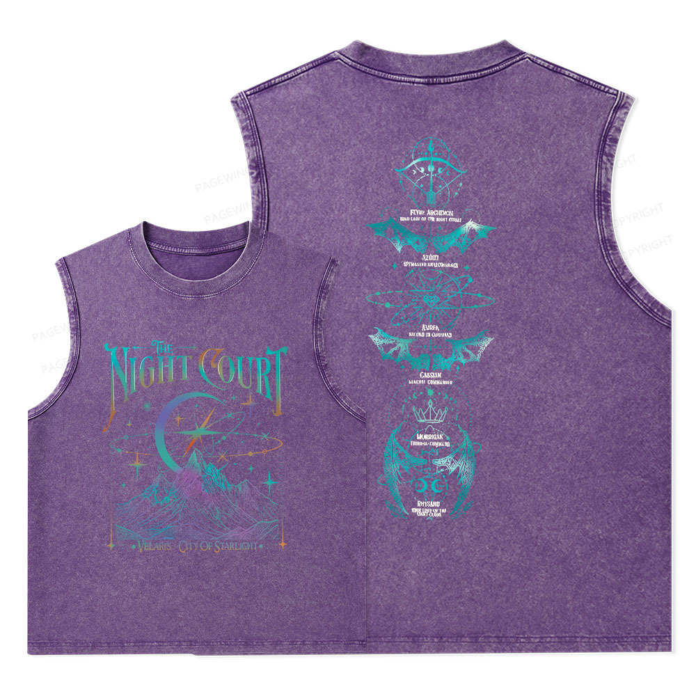 Pagewings The Night Court Unisex Washed Tank Top