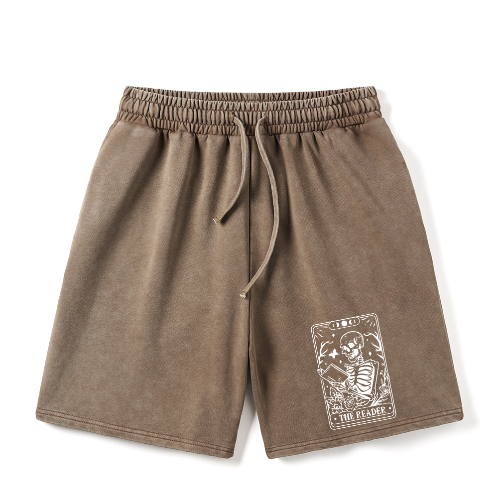 Pagewings Halloween The Reader Tarot Card Unisex Washed Shorts