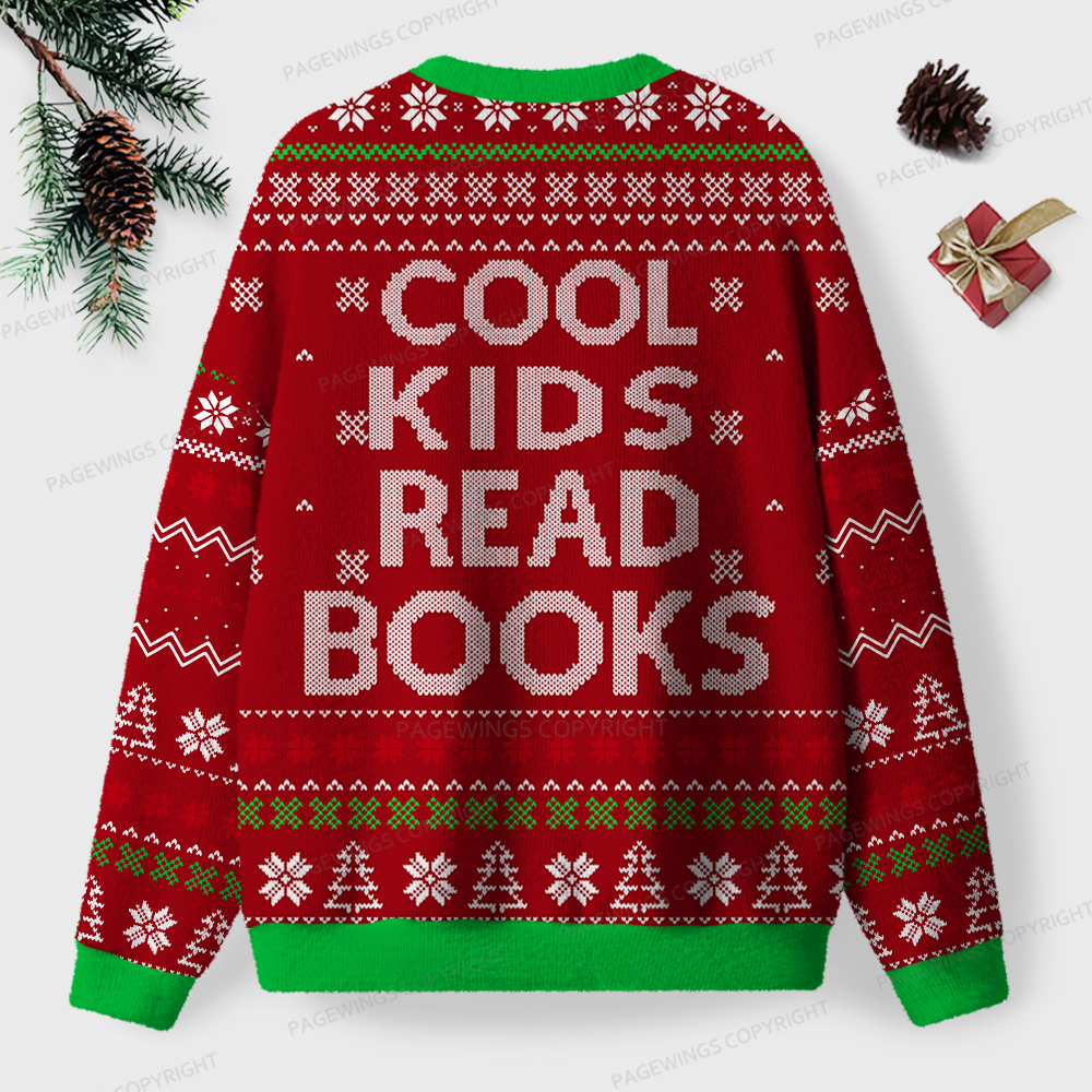 Pagewings Cool Kids Read Books Unisex Ugly Sweatshirt