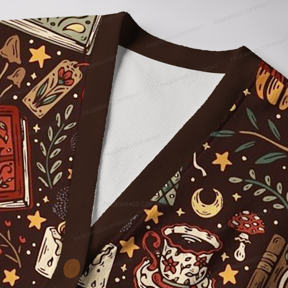 Pagewings Cozy Autumn Reading Unisex Ugly Cardigan Sweaters