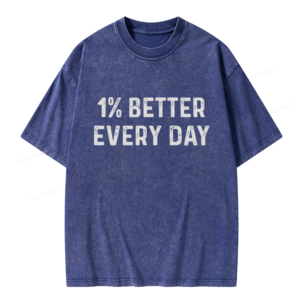 Pagewings 1% Better Every Day Unisex Washed T-shirt