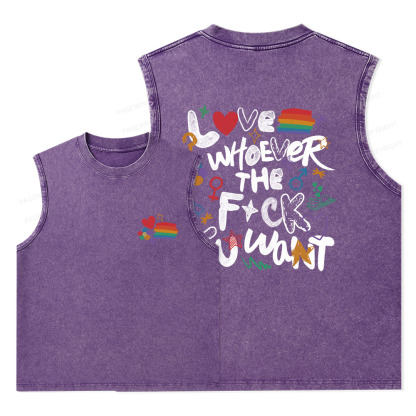 Pagewings Love Whoever The F*ck You Want Unisex Washed Tank Top