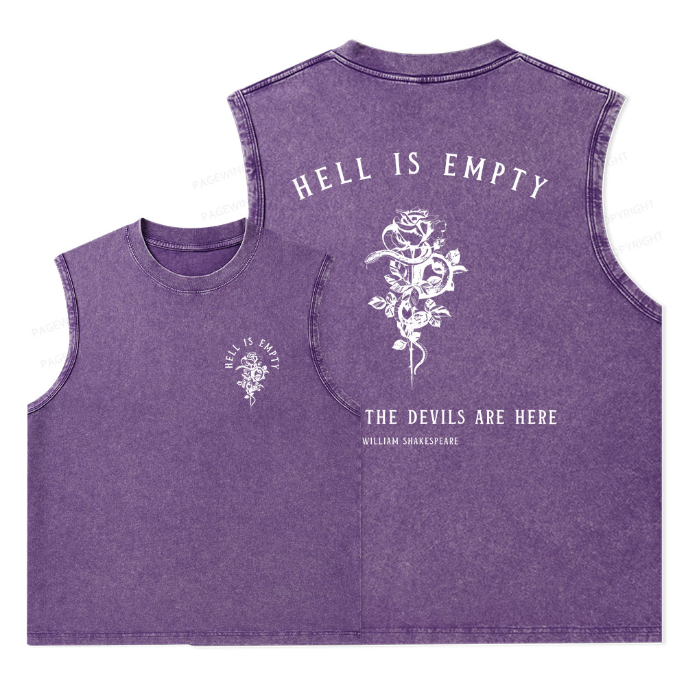 Pagewings Hell Is Empty And All The Devils Are Here Unisex Washed Tank Top