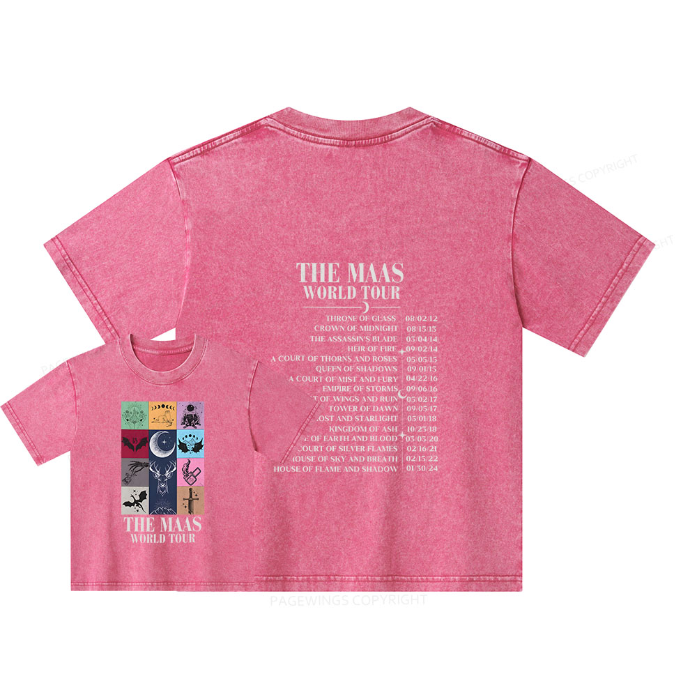 Pagewings World Tour Unisex Kids Washed T-shirt