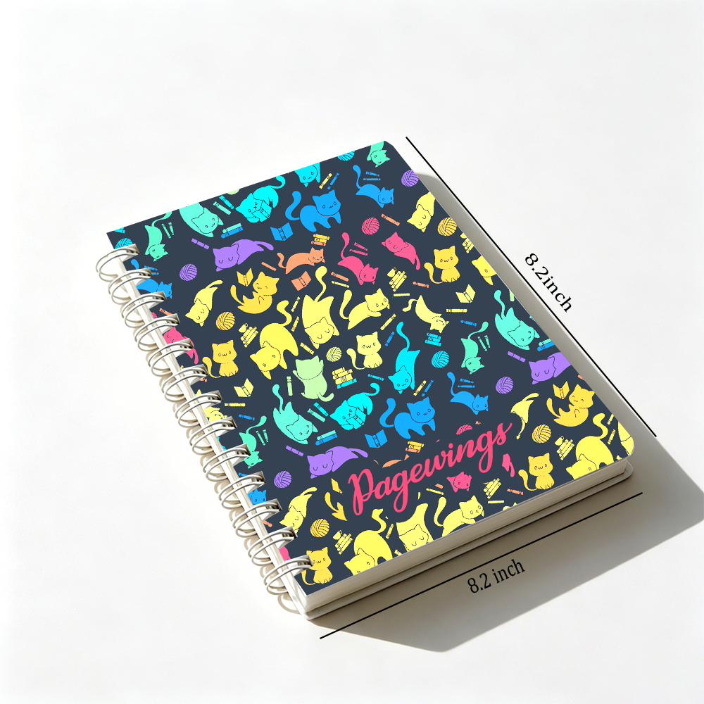 Pagewings Personalized Name Cat Spiral Notebook