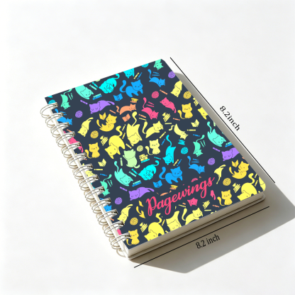 Pagewings Personalized Name Cat Spiral Notebook