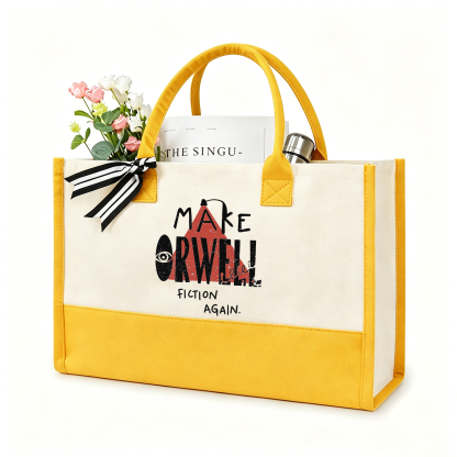 Pagewings Make Orwell Fiction Again10207 Large Tote Bag
