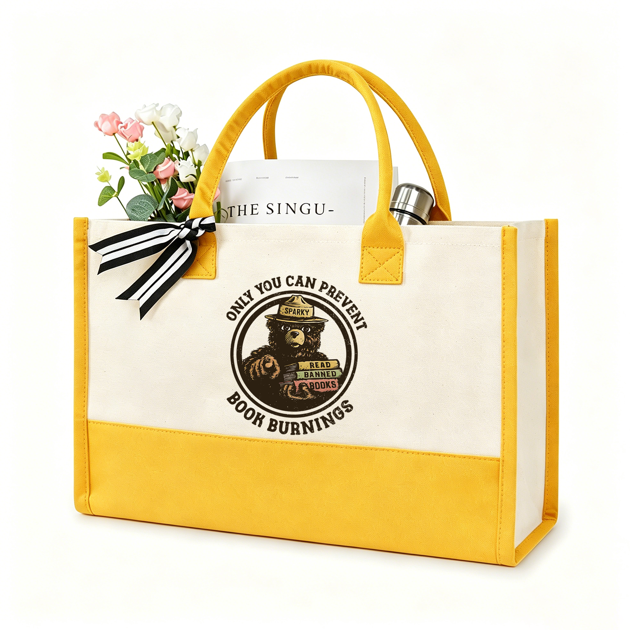 Pagewings Only You Can Prevent Book Burnings10703 Large Tote Bag