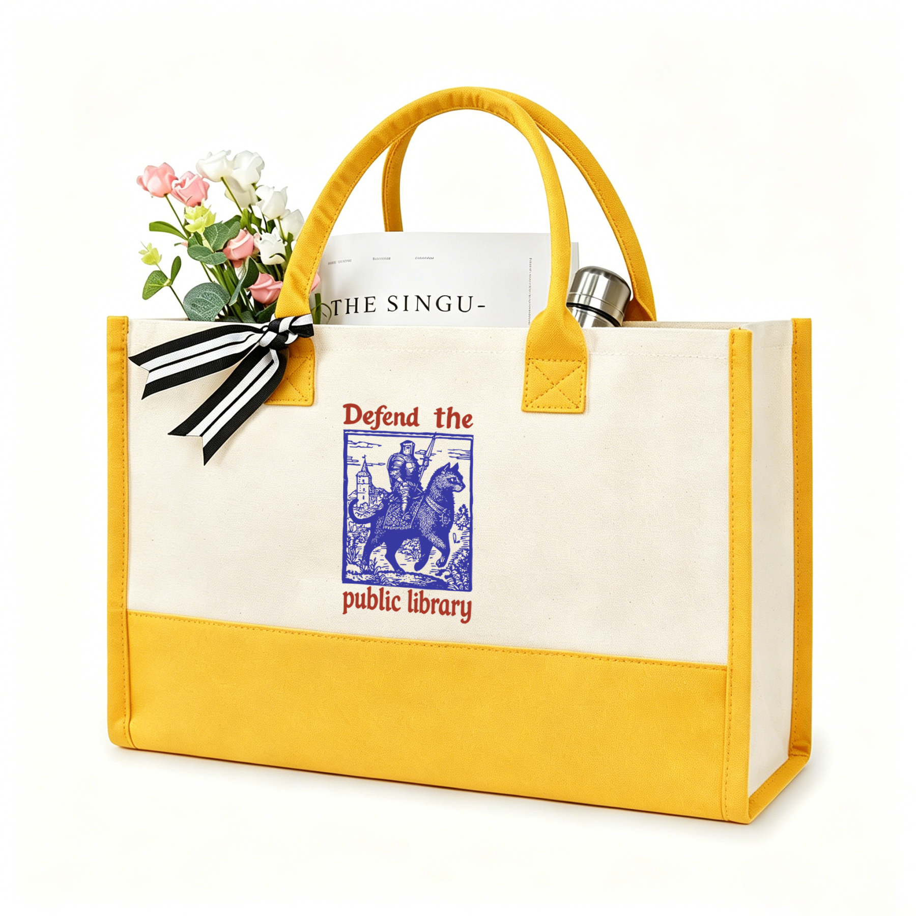 Pagewings Defend the Public Library Large Tote Bag