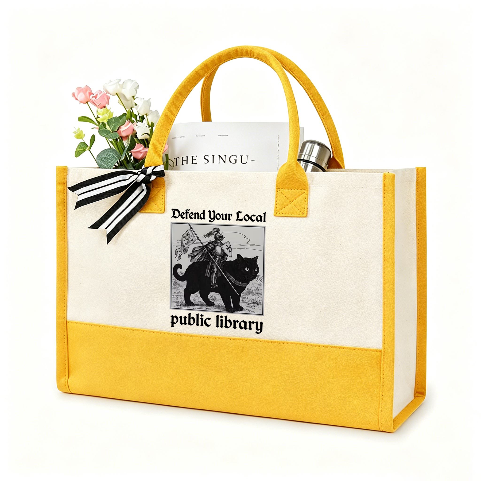Pagewings Defend Your Local public library12628 Large Tote Bag
