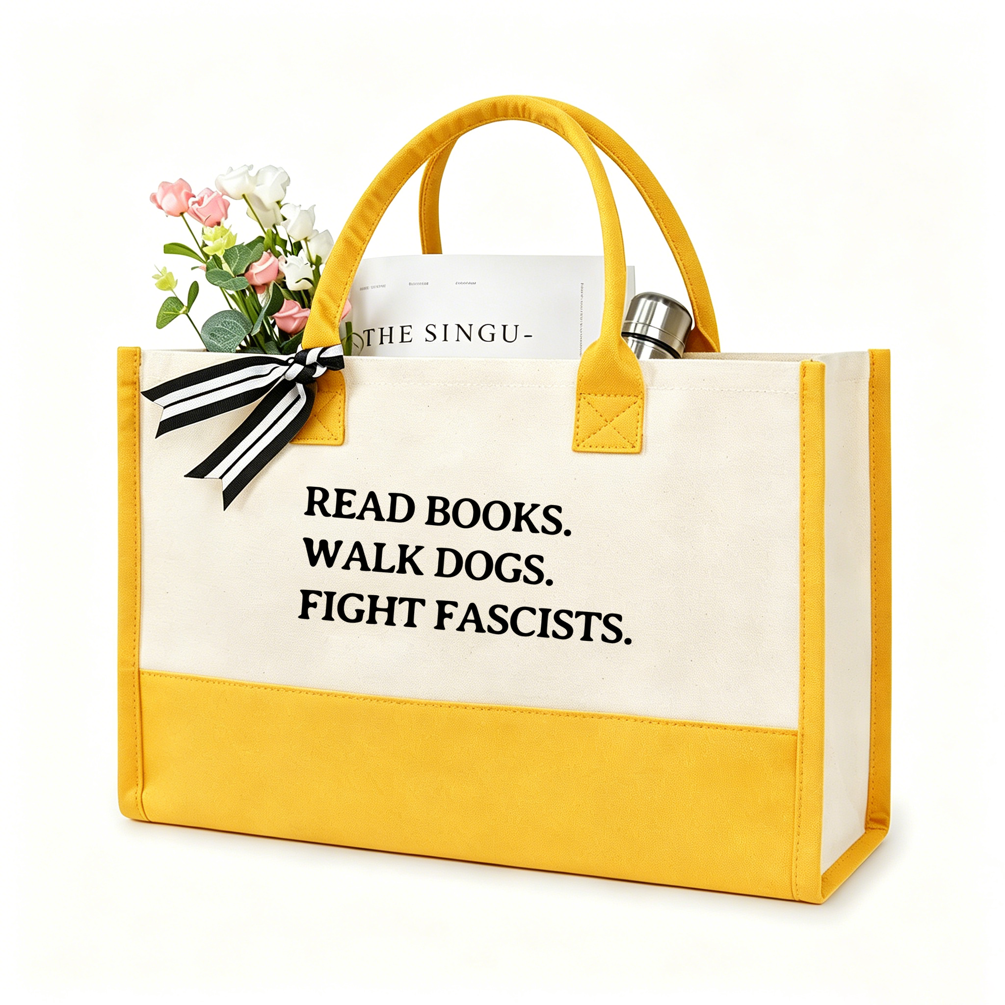 Pagewings Read Books Walk Dogs And Fight13236 Large Tote Bag
