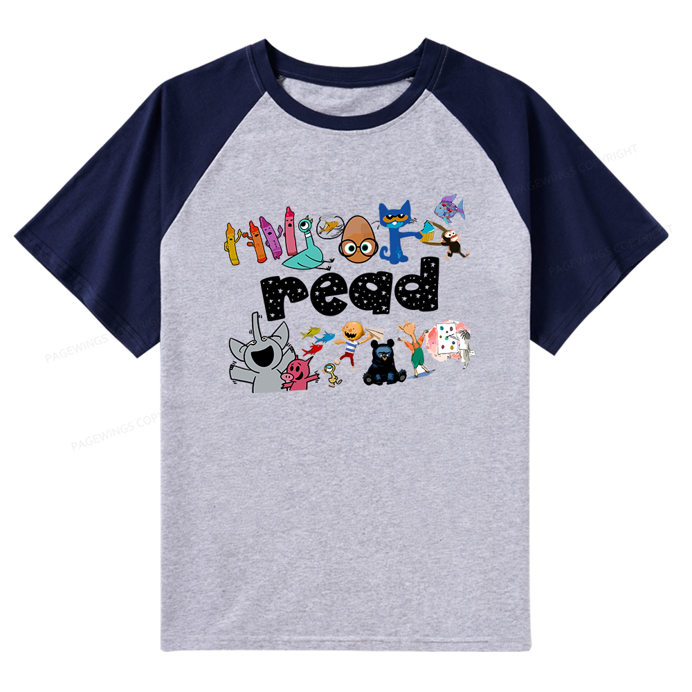 Pagewings Reading Bookish Raglan T-shirt