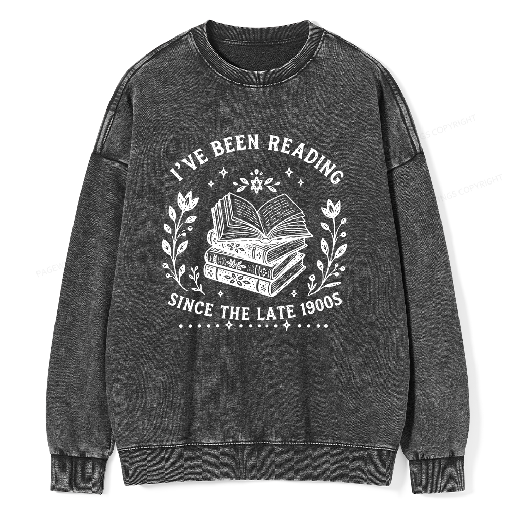Pagewings I’ve Been Reading Since The Late 1900s Unisex Washed Sweatshirt
