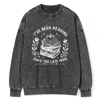 Pagewings I’ve Been Reading Since The Late 1900s Unisex Washed Sweatshirt