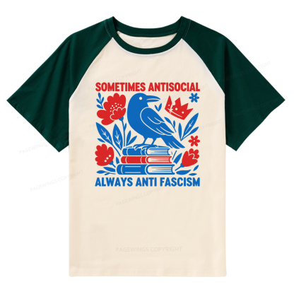 Pagewings Anti Fascism Raglan T-shirt