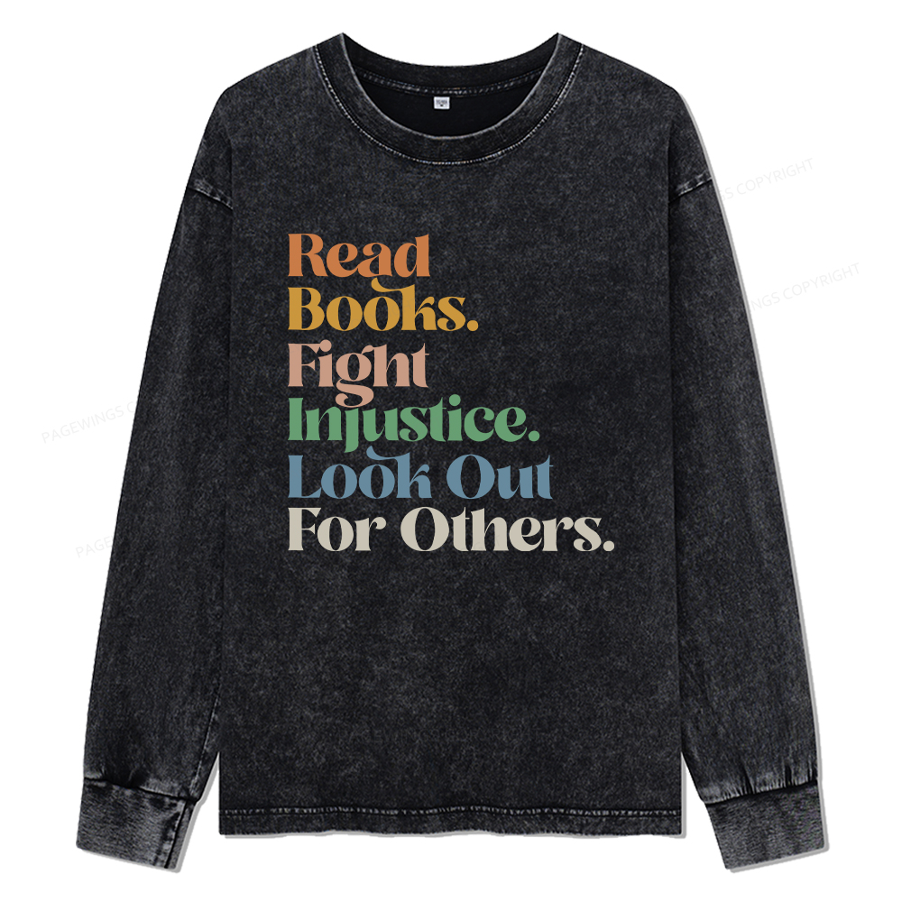 pagewings Read Banned Books Unisex Washed Long Sleeve T-shirt