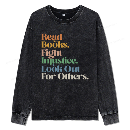 pagewings Read Banned Books Unisex Washed Long Sleeve T-shirt