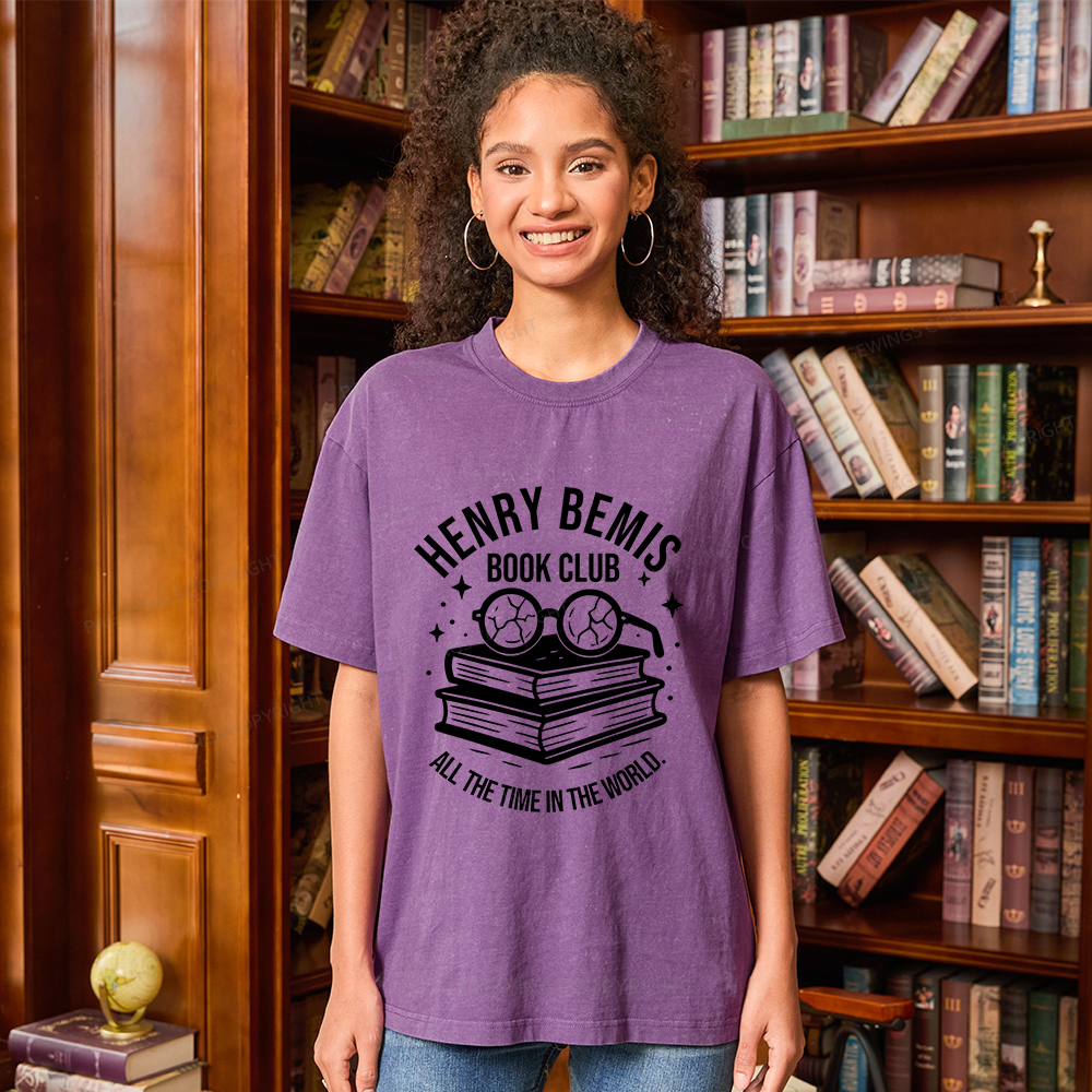 Pagewings Henry Bemis Book Club Unisex Washed T-shirt