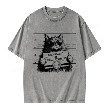Pagewings Radicalized By Public Libraries Unisex Washed T-shirt
