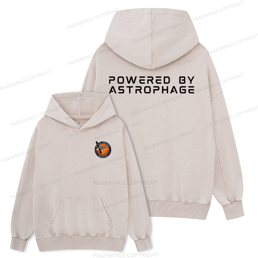 Pagewings Powered By Astrophage Unisex Washed Hoodie