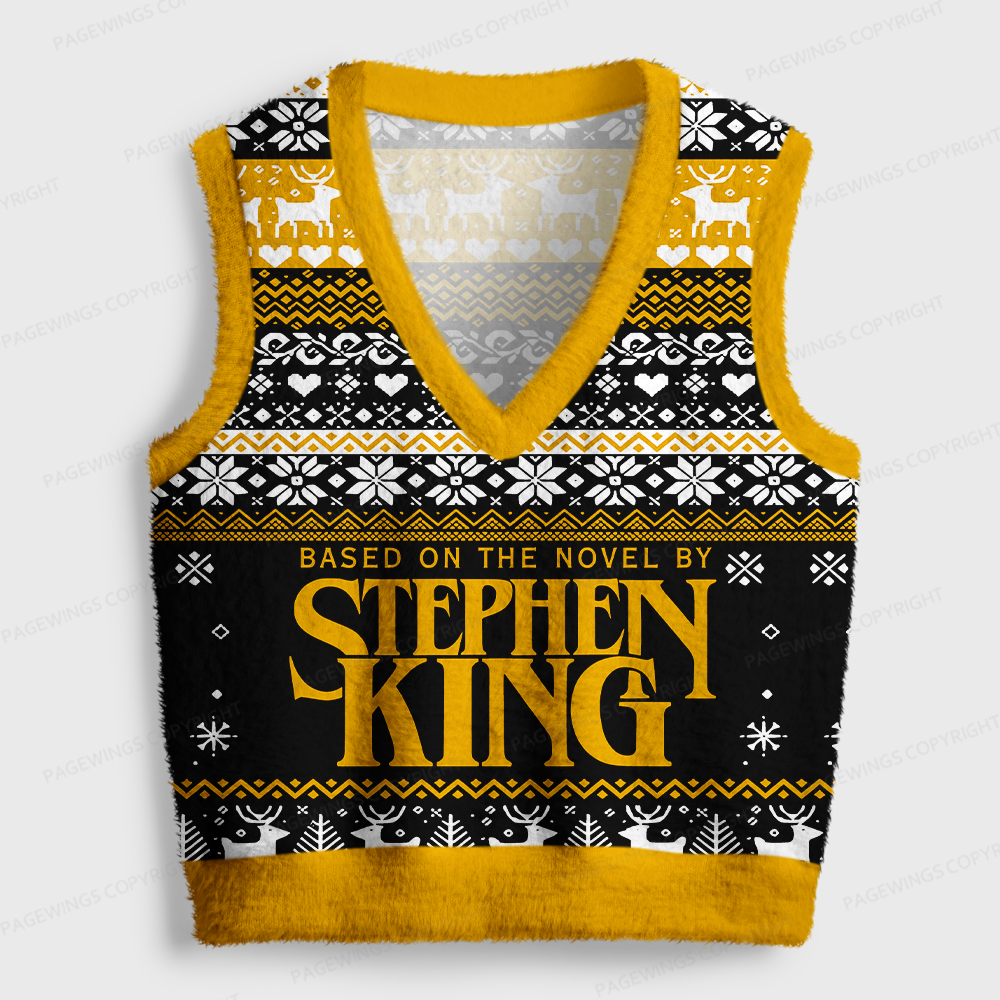 Pagewings Stephen King Women's V-Neck Ugly Knit Vest