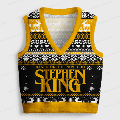 Pagewings Stephen King Women's V-Neck Ugly Knit Vest