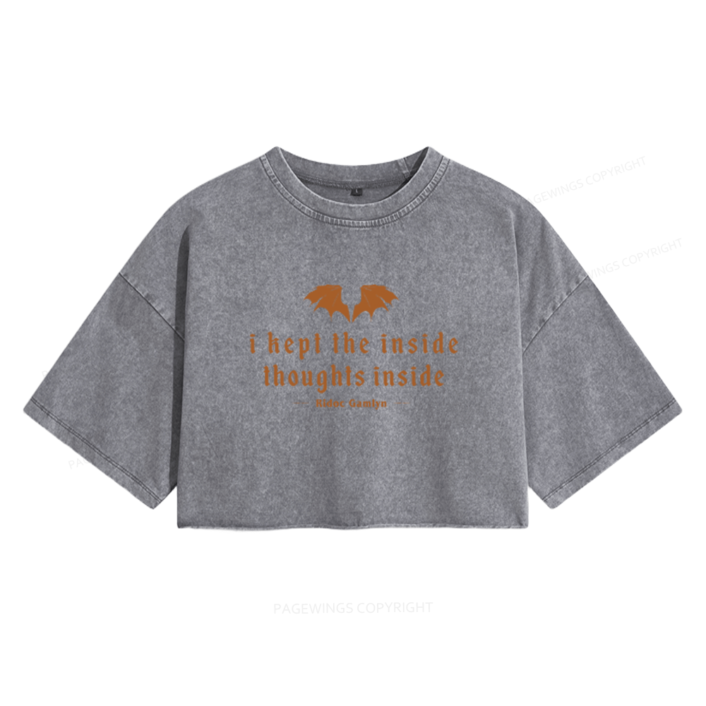 Pagewings Dragon Rider Women's Washed Cropped T-shirt