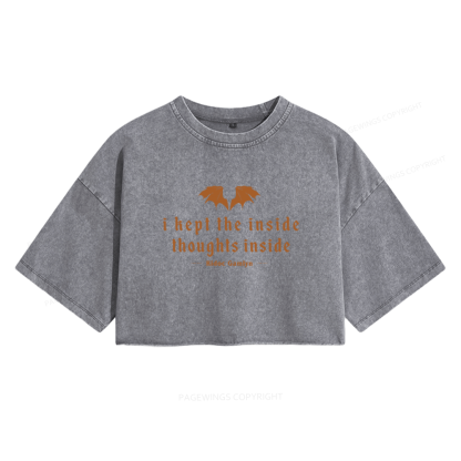 Pagewings Dragon Rider Women's Washed Cropped T-shirt