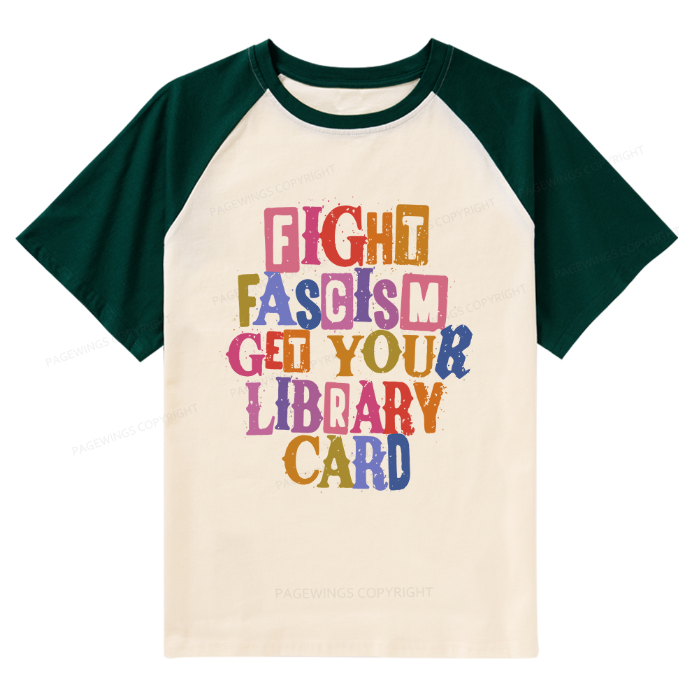 Pagewings Get Your Library Card Raglan T-shirt