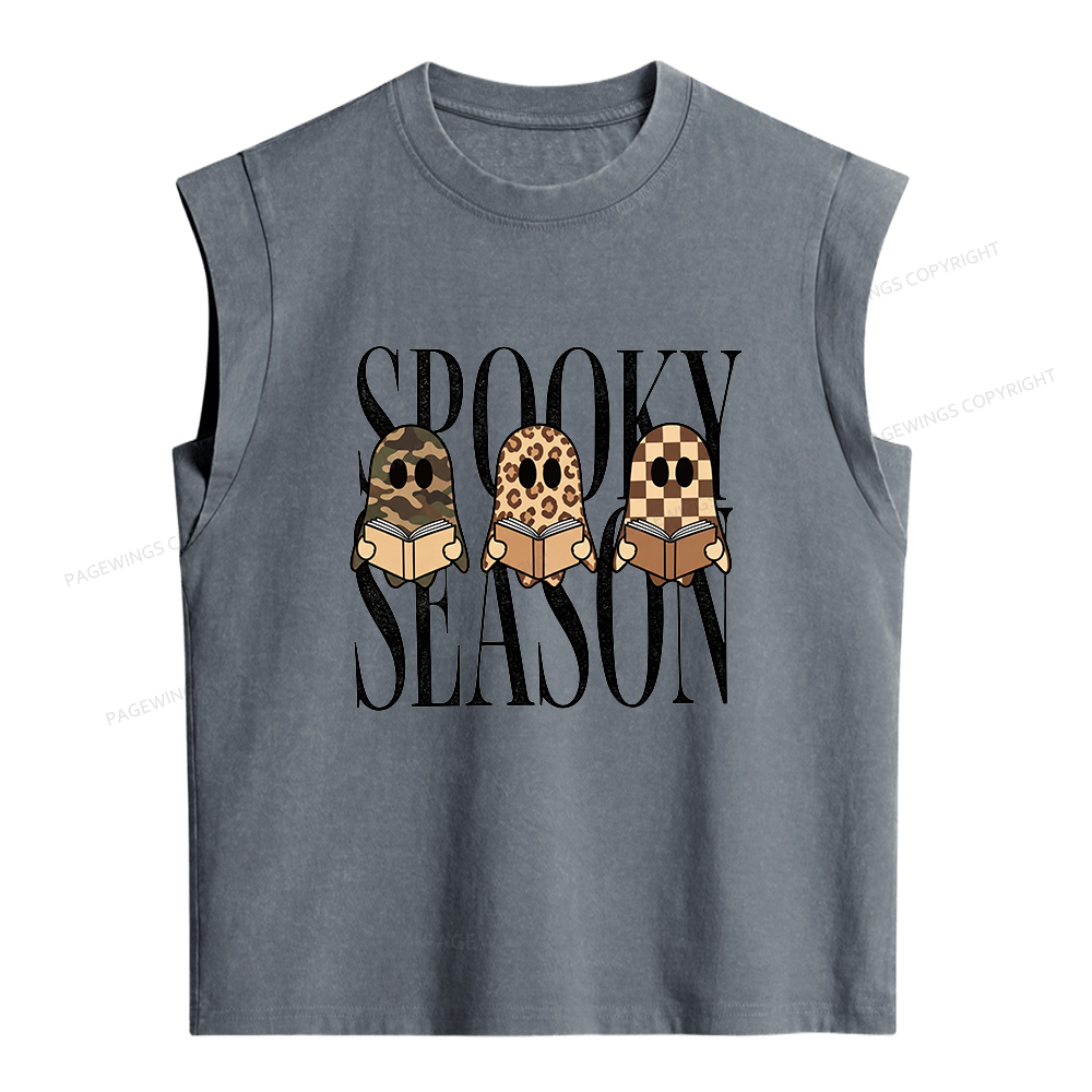 Pagewings Spooky Season Women's Washed Tank Top