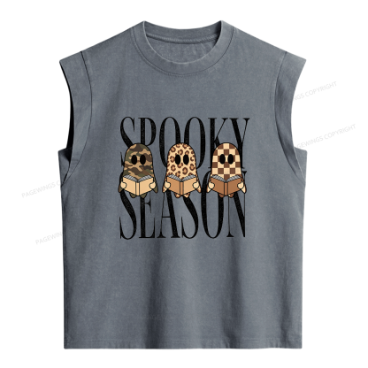 Pagewings Spooky Season Women's Washed Tank Top