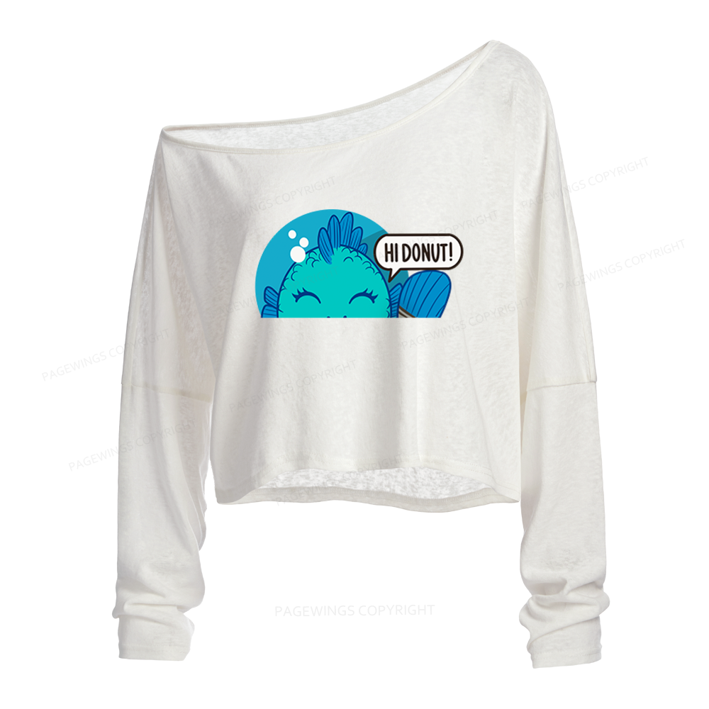 Pagewings Sci Fi Bookish Slouchy Long Sleeve Off Shoulder T-shirt