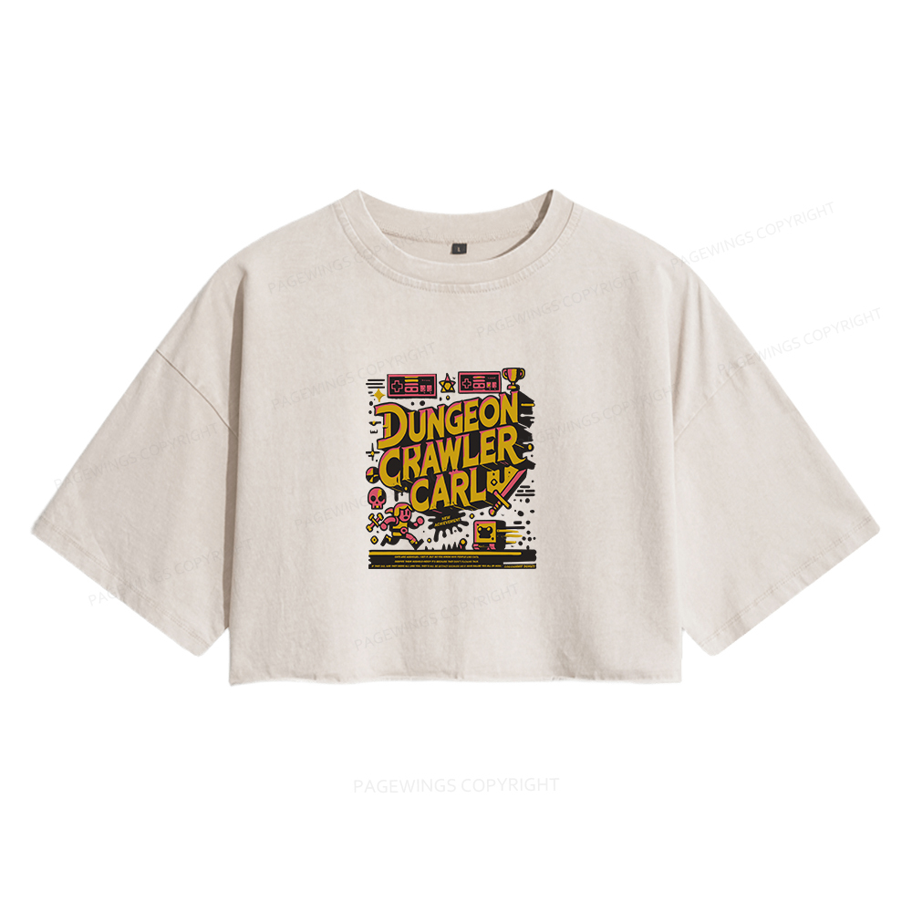 Pagewings Book New Achievement Women's Washed Cropped T-shirt