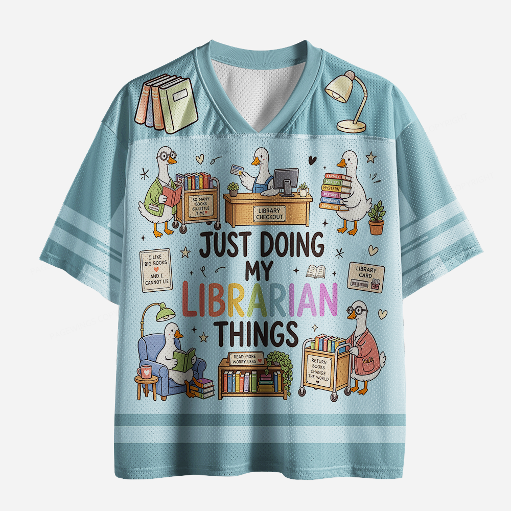 Pagewings Just Doing My Librarian Things Unisex Mesh Jersey