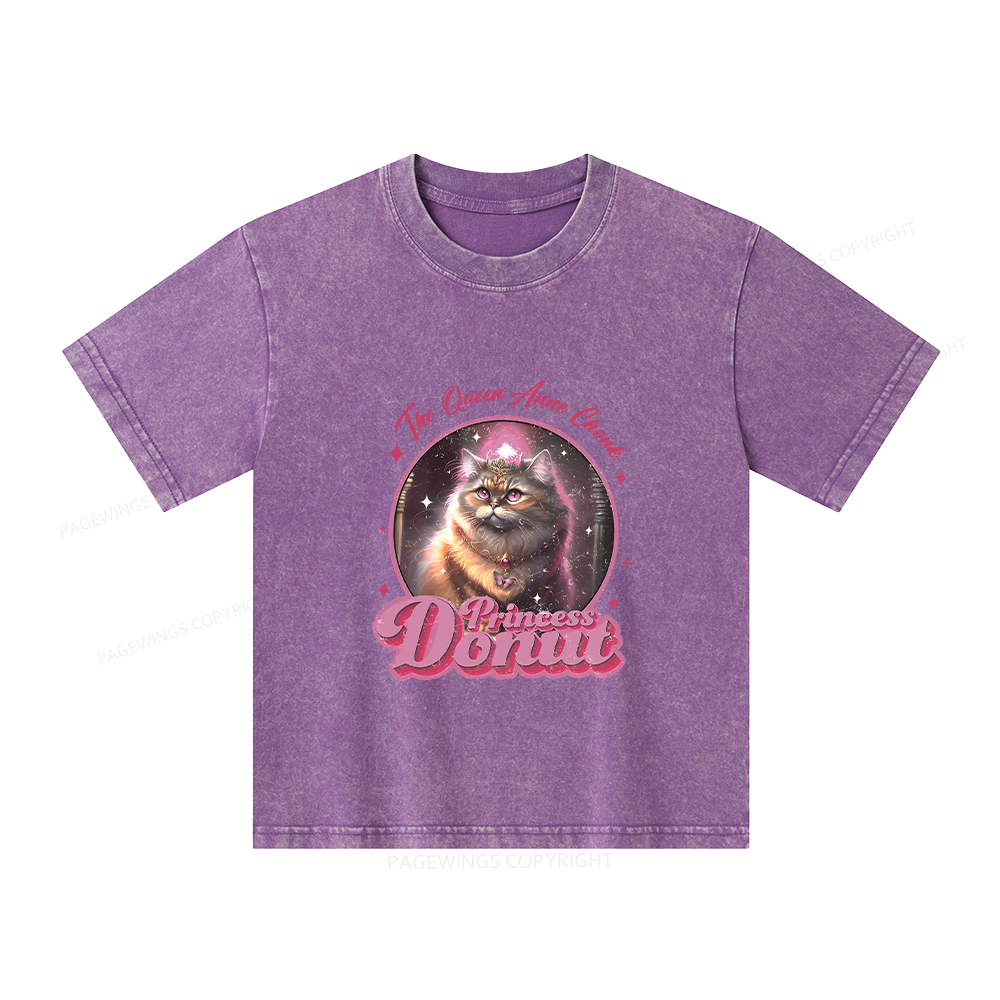 Pagewings Princess Donut Unisex Kids Washed T-shirt