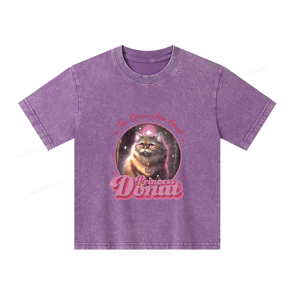 Pagewings Princess Donut Unisex Kids Washed T-shirt