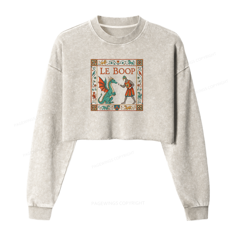Pagewings Le Boop Washed Crop Sweatshirt