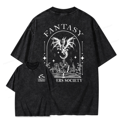 Pagewings Fantasy Reader Society Unisex Washed T-shirt