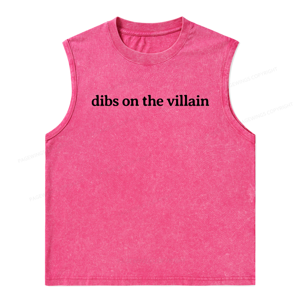 Pagewings Dibs On The Villain Unisex Washed Tank Top