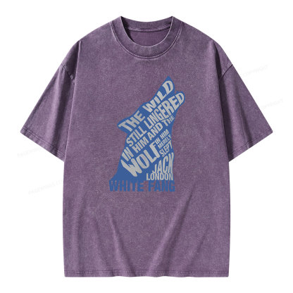 Pagewings White Fang by Jack London Blue Book Quote Unisex Washed T-shirt