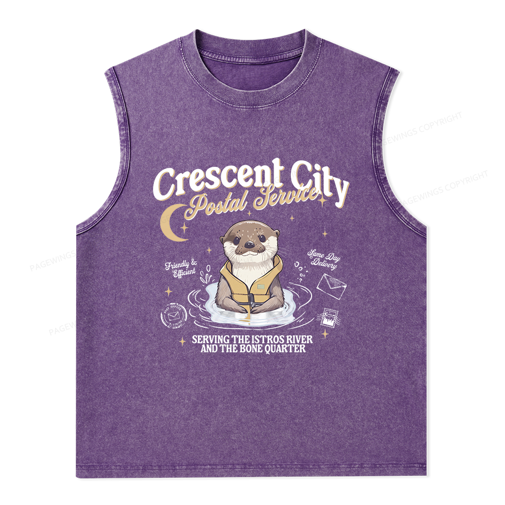 Pagewing Reading Fantasy Bookish Unisex Washed Tank Top