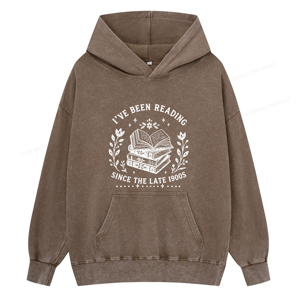 Pagewings I’ve Been Reading Since The Late 1900s Unisex Washed Hoodie