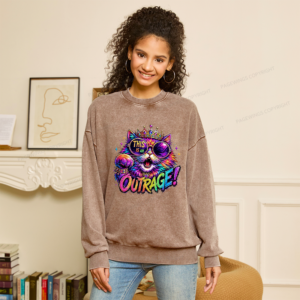 Pagewings Sci-Fi Book Lover Unisex Washed Sweatshirt